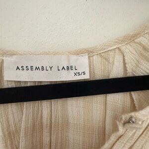 Assembly Label Beige and Cream Gingham Dress
